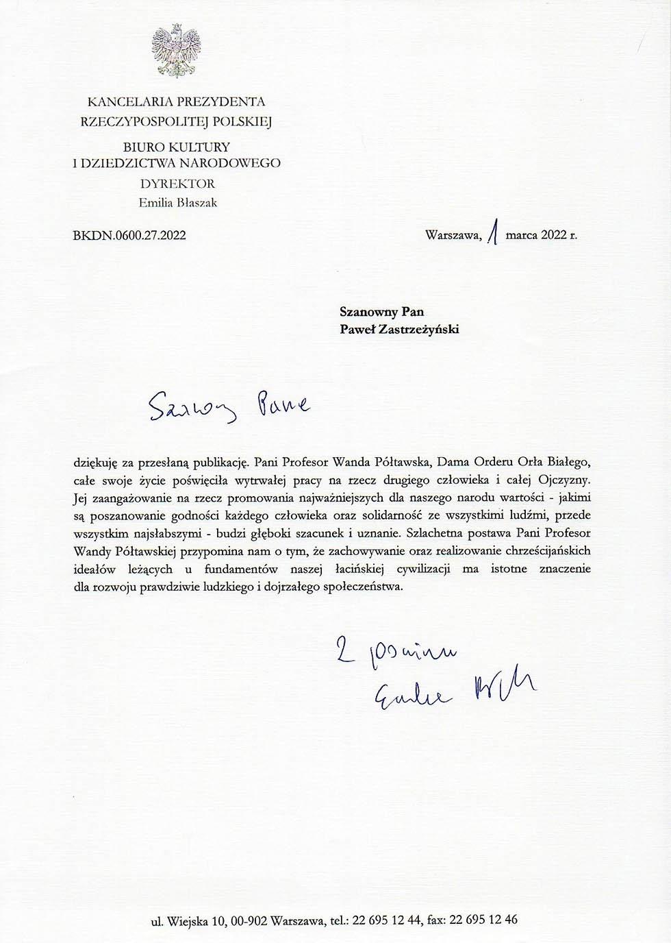 Odnaleziony sens - Prezydent RP