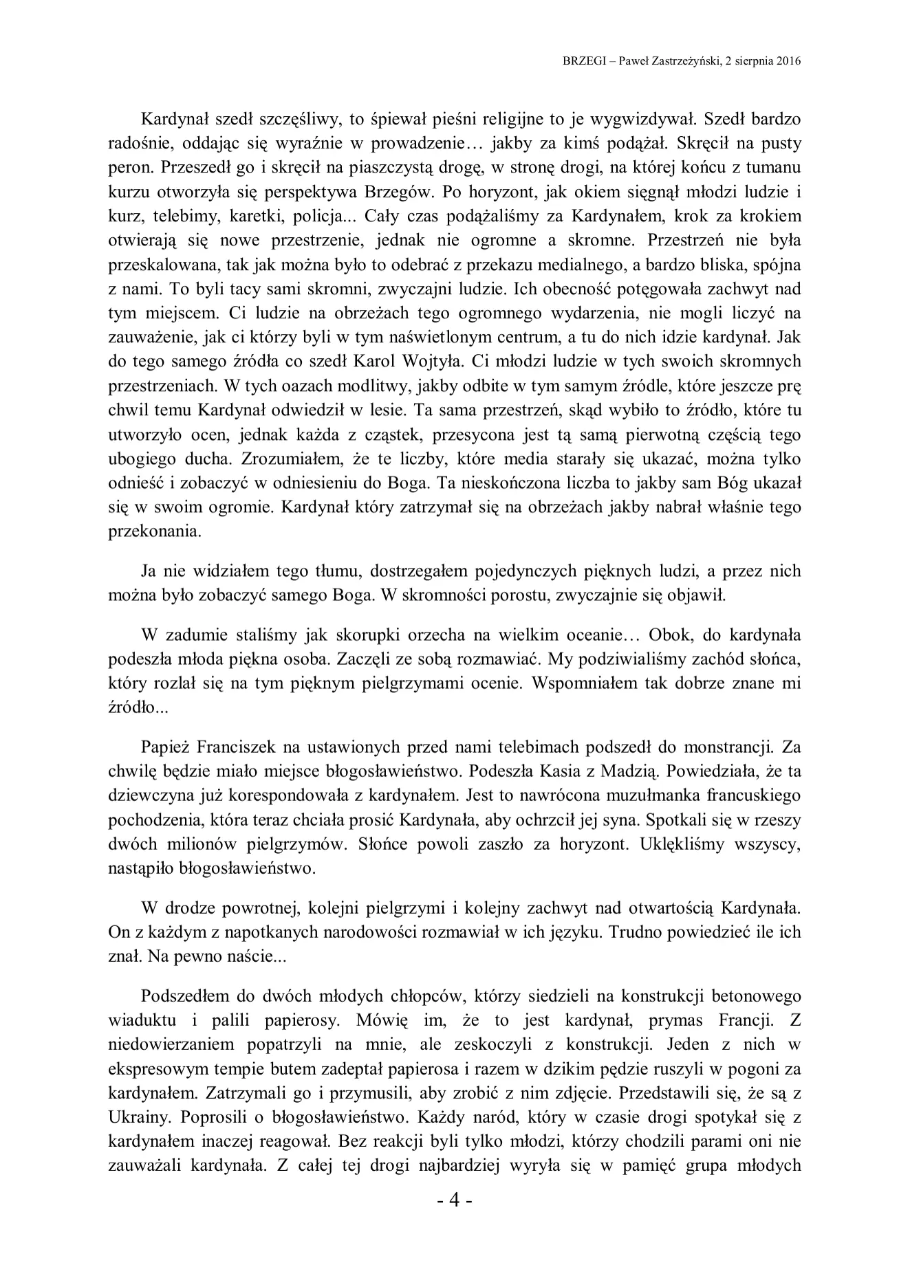 Brzegi Pawła Zastrzeżyńskiego, strona 4
