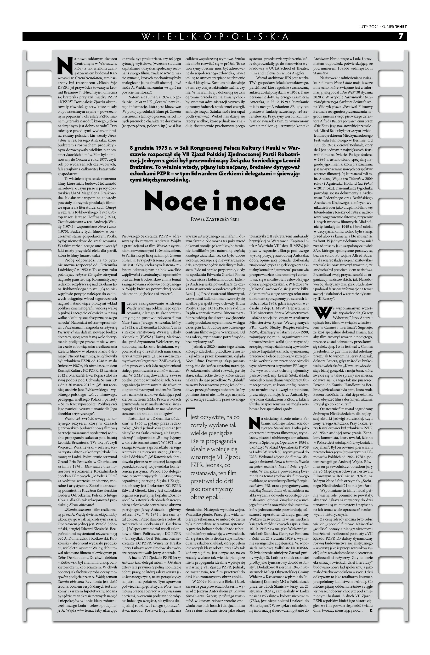 Artykuł Noce i noce Pawła Zastrzeżyńskiego w Kurierze WNET